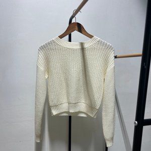 Cropped Waffle Knit Sweater